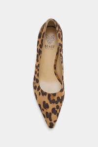 Hazel Blues® |  Beast Fashion Faux Suede Leopard Point Toe Pumps