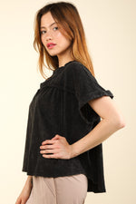 Hazel Blues® |  VERY J Nochted Short Sleeve Washed T-Shirt