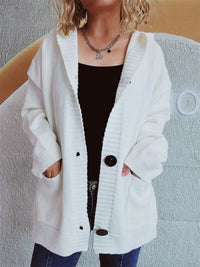 Hazel Blues® |  Dropped Shoulder Long Sleeve Hooded Cardigan