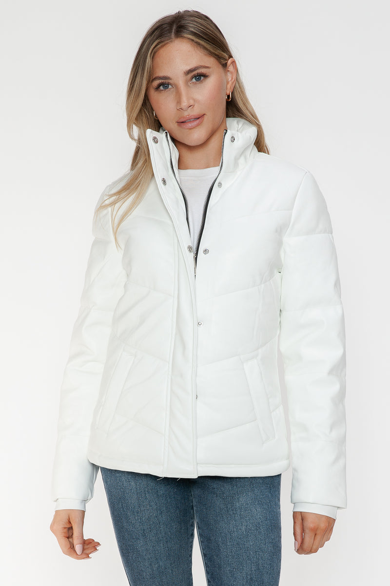 Hazel Blues® |  Snobbish Pocketed Zip Up Turtleneck Puffer Jacket