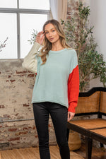 Hazel Blues® |  Sew In Love Color Block Drop Shoulder Sweater