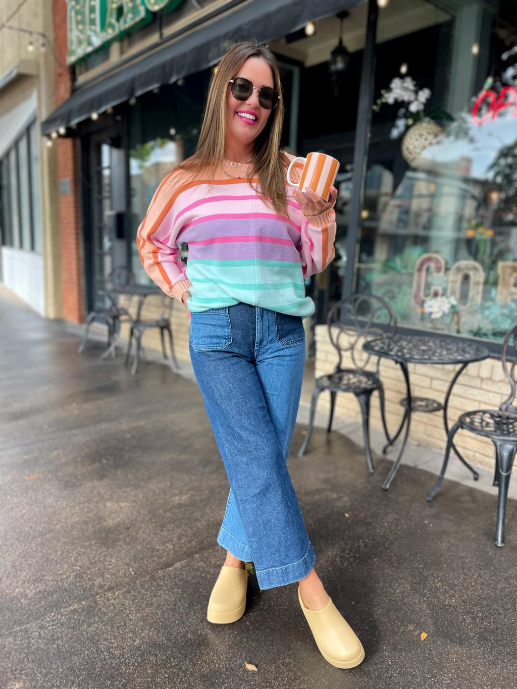 Hazel Blues® |  PREORDER: Over The Rainbow Striped Sweater