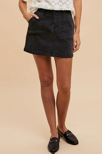 Hazel Blues® |  Annie Wear Cargo Denim Mini Skirt