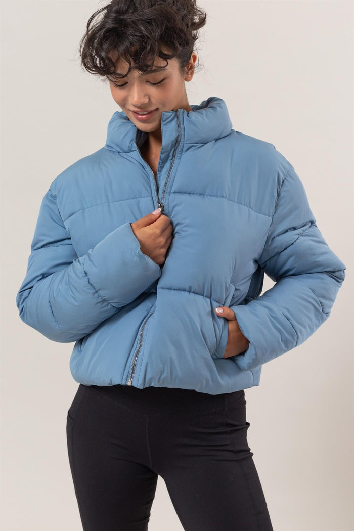 Hazel Blues® |  HYFVE Quilted Back Drawstring Puffer Jacket