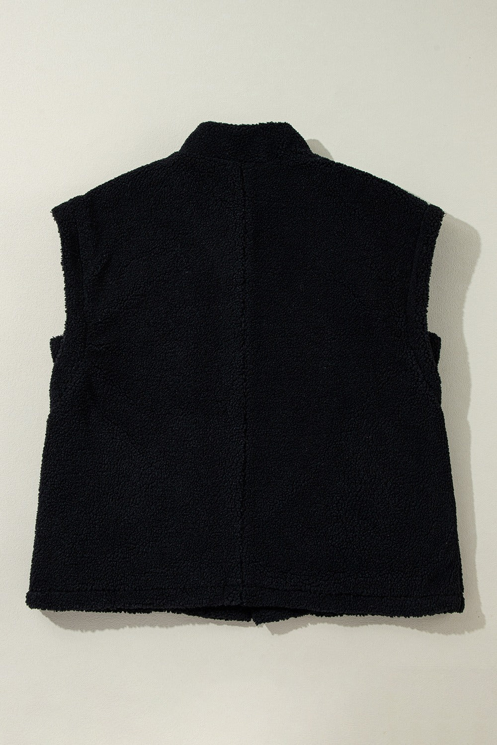 Hazel Blues® |  Fuzzy Mock Neck Button Up Vest Coat