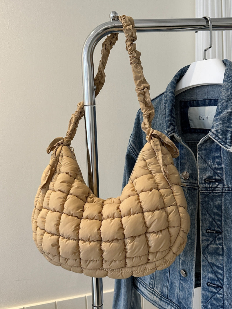 Hazel Blues® |  Bubble Texture Ruched Strap Quilted Shoulder Bag