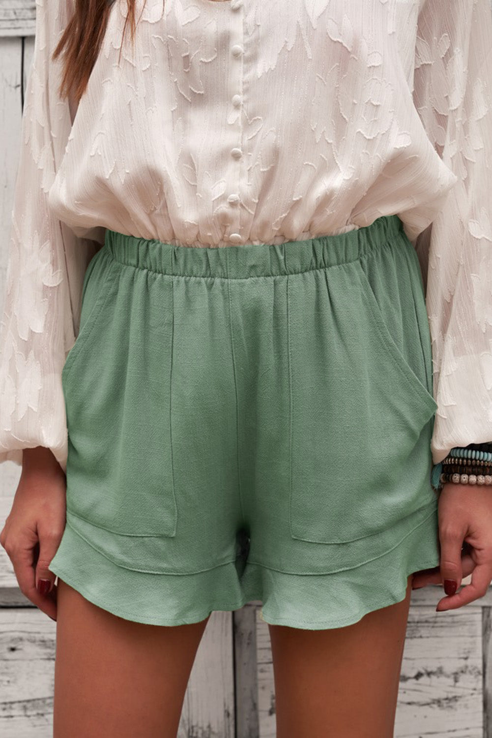 Hazel Blues® |  Elastic Waist Shorts with Pockets