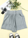 Hazel Blues® |  Drawstring Raw Hem Shorts with Pockets