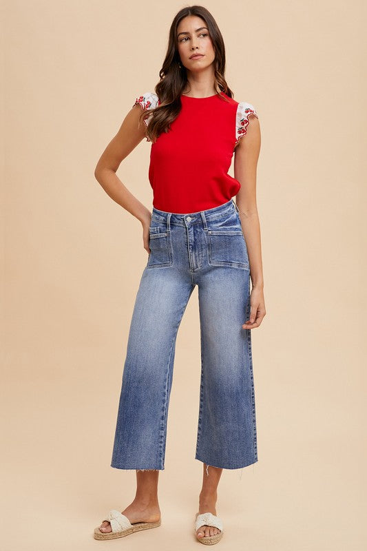 Hazel Blues® |  Annie Wear High Rise Wide Leg Jeans