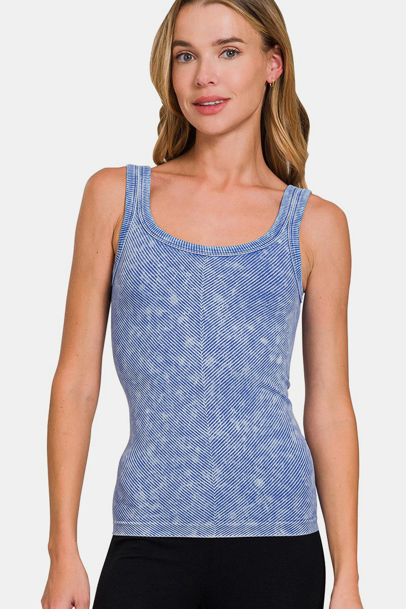 Hazel Blues® |  Zenana Ribbed Scoop Neck Tank