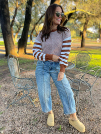 PREORDER: Aspen Striped Sleeve Sweater in Four Colors