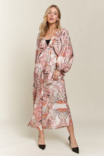Hazel Blues® |  ADORA Printed V-Neck Batwing Sleeve Dress