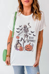 Hazel Blues® |  White Skull Pumpkin Face STAY SPOOKY Graphic Halloween T Shirt