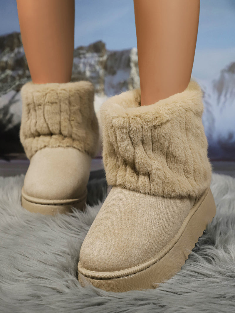 Hazel Blues® |  Thermal Faux Fur Suede Platform Boots