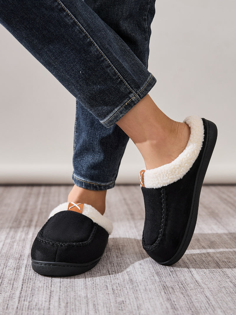 Hazel Blues® |  Contrast Round Toe Flat Slippers