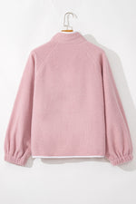 Hazel Blues® |  Half Snap Long Sleeve Sweatshirt with Side Slit Pockets