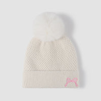 Hazel Blues® |  Thermal Bow Knit Hat with Pompom