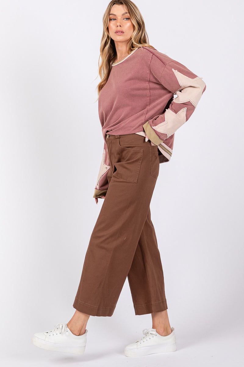 Hazel Blues® |  SAGE + FIG Wide Leg Cropped Pants