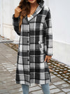 Hazel Blues® |  Plaid Long Sleeve Hooded Coat