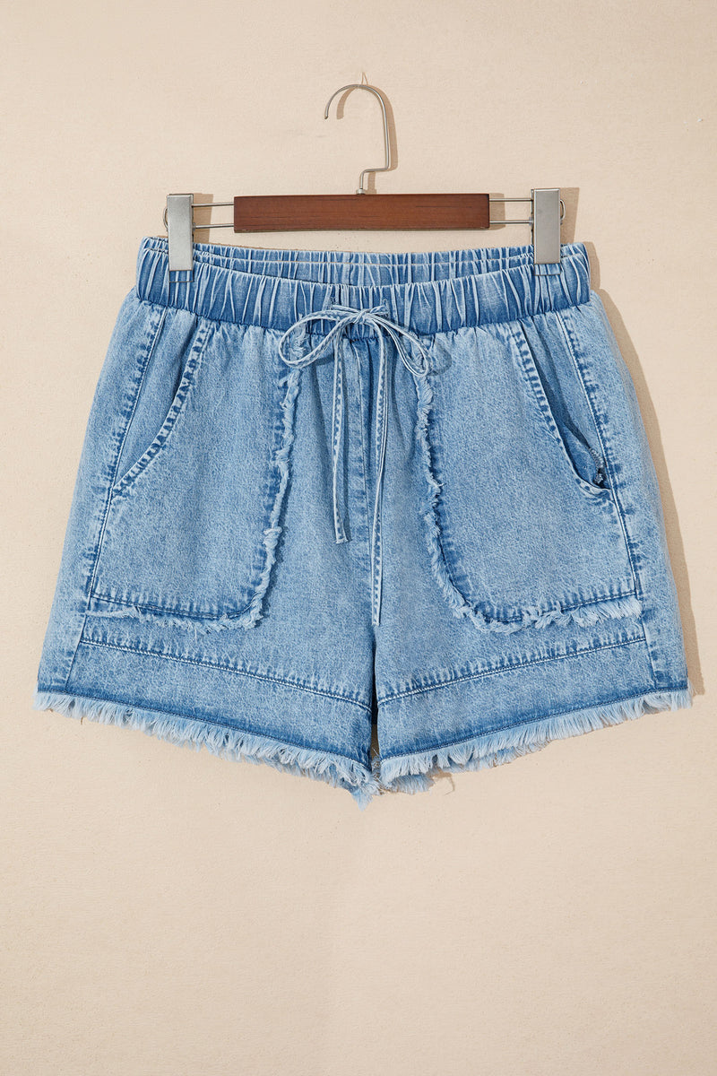 Frayed Edge Casual Denim Shorts | Denim Frayed Shorts – Hazel Blues®