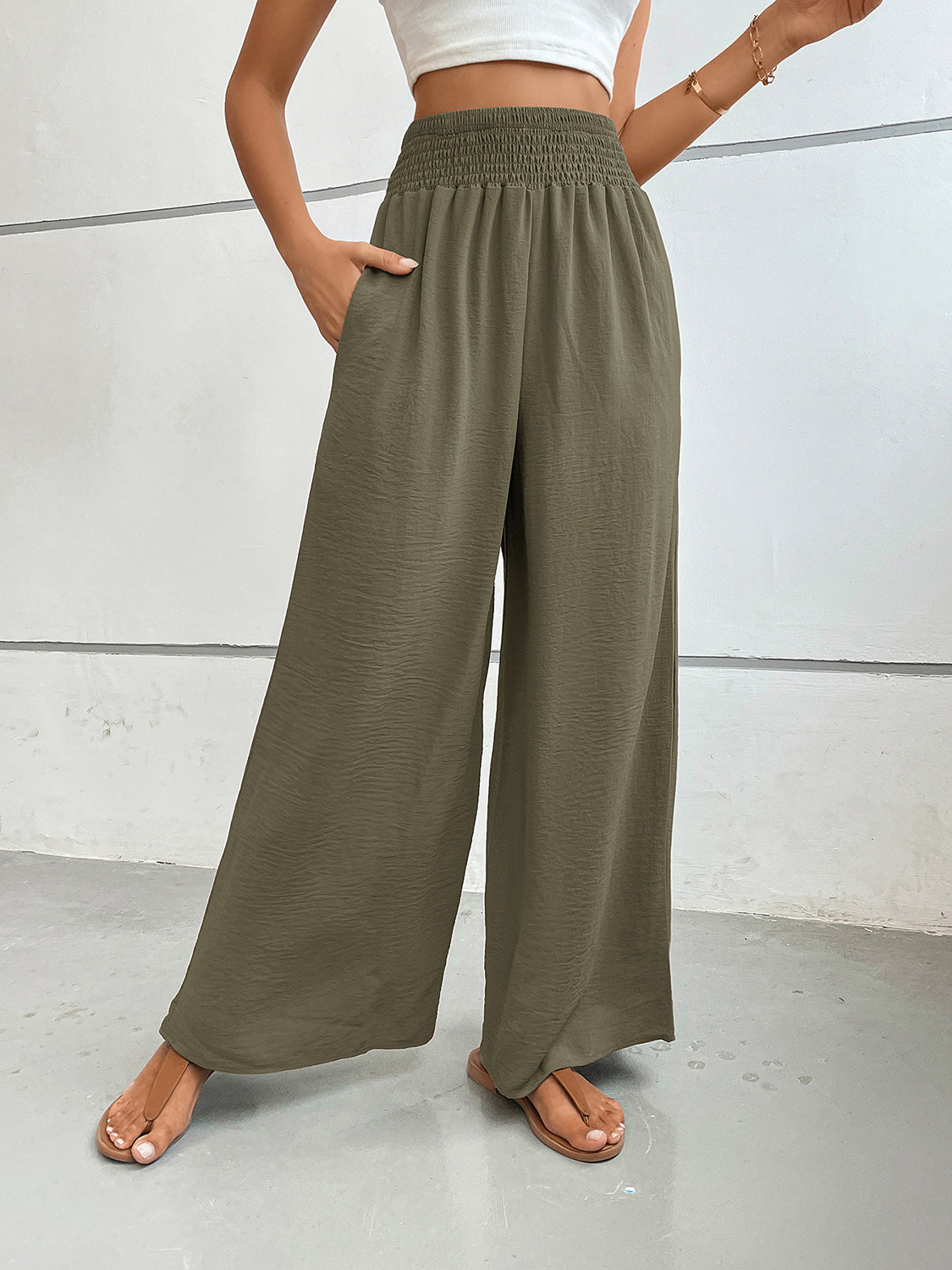 Hazel Blues® |  Perfee Wide Leg Pants with Pockets