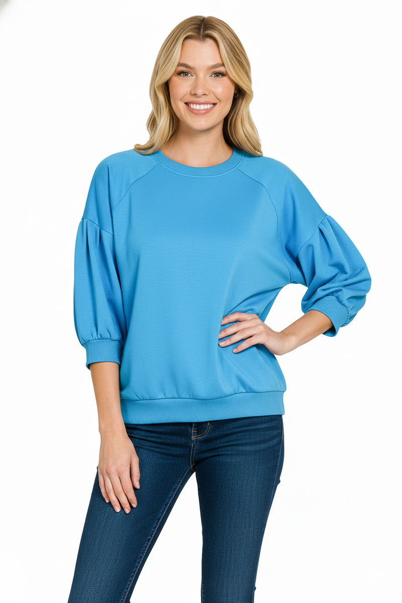 DEEP SKY Zenana Scuba Dolman Sleeve Sweatshirt – Hazel Blues®