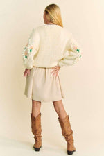 Hazel Blues® |  Davi & Dani Floral Pattern Button Down Cardigan