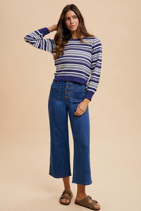 Hazel Blues® |  Annie Wear Button Fly High Waist Jeans