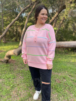 Hazel Blues® |  PREORDER: Just Too Good Rainbow Striped Sweater in Two Colors