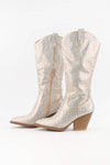 Hazel Blues® |  RHINESTONE JEWELED MID-CALF GLAM WESTERN BOOTS