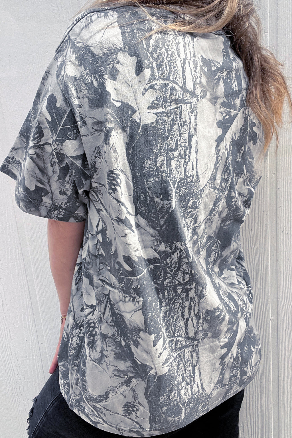 Hazel Blues® | Gray Woodland Camouflage LOVE LIKE JESUS T Shirt