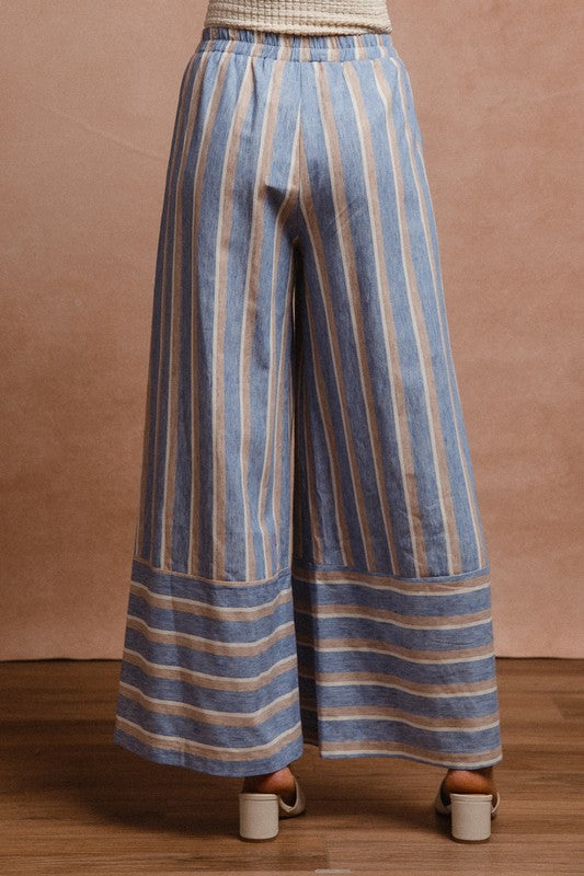 Hazel Blues® |  BiBi Striped Wide Leg Pants with Pockets