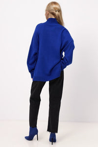 Hazel Blues® |  Basic Bae Side Slit Turtleneck Long Sleeve Sweater