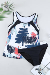 Hazel Blues® |  Printed Wide Strap Tankini Set