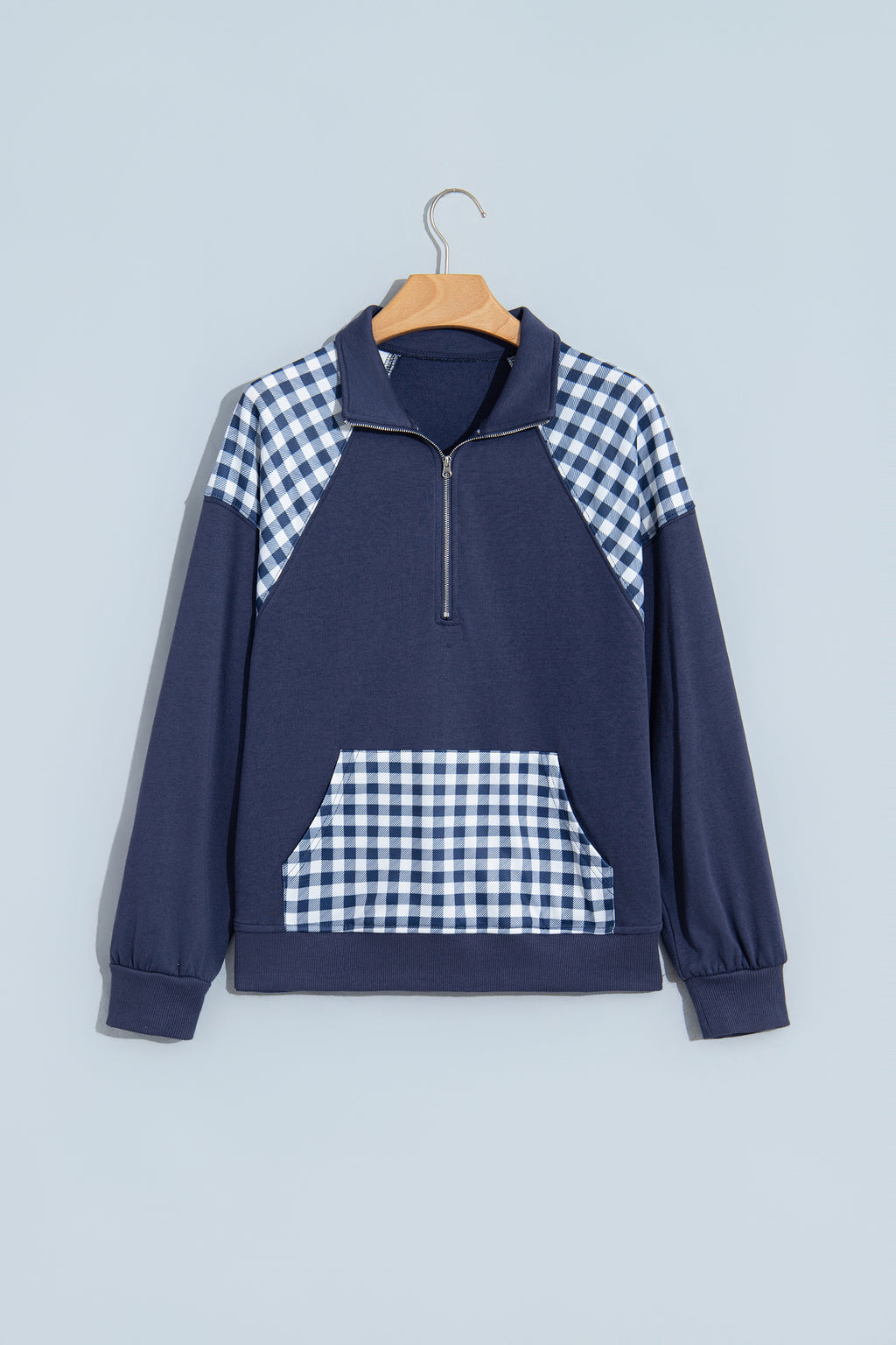Violet Hope Plaid Pocket Sweatshirt