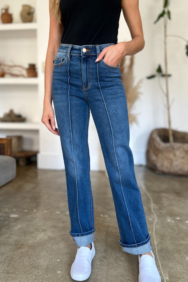 Hazel Blues® |  Judy Blue High Waist Front Seam Detail Straight Jeans