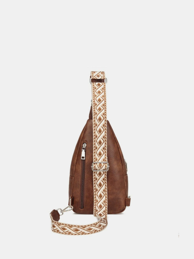 Hazel Blues® |  PU Leather Crossbody Bag with Two Detachable Strap