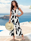 Hazel Blues® |  Tied Printed Surplice Sleeveless Jumpsuit