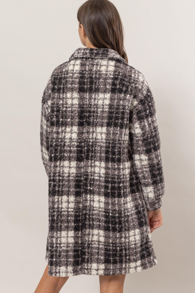 Hazel Blues® |  HYFVE Plaid Button Down Longline Shacket