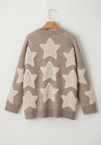 Hazel Blues® |  Sherpa Star V-Neck Cardigan with Pockets