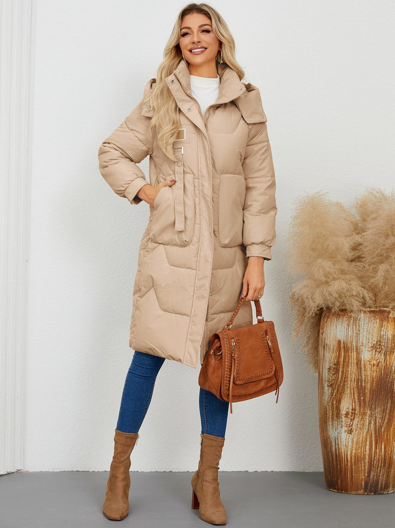 Hazel Blues® |  Long Sleeve Longline Hooded Winter Coat