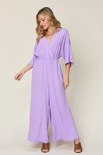 Hazel Blues® | Double Take Half Sleeve Wide Leg Jumpsuit