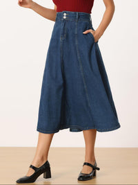 Hazel Blues® |  High Rise Denim Skirt with Pockets