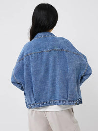 Hazel Blues® |  Pocketed Button Up Long Sleeve Denim Top