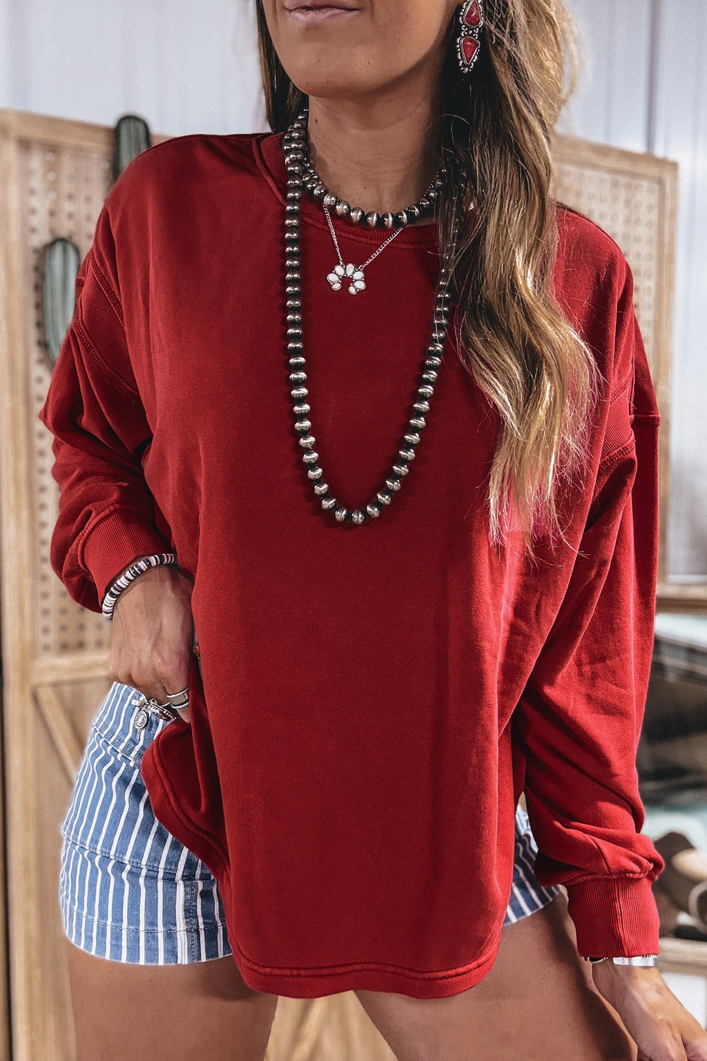 Hazel Mae Ribbed Sweatshirt