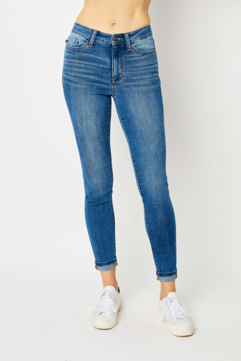 Hazel Blues® |  Judy Blue Cuffed Hem Skinny Jeans