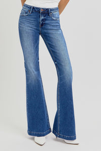 Hazel Blues® |  RISEN Low Rise Flare Jeans with Pockets