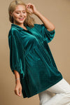 Hazel Blues® |  Umgee Polka Dot Collared Neck Button Up Shirt