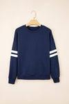 Hazel Blues® |  Evergreen Varsity Striped Detail Drop Shoulder Oversized Sweatshirt