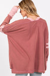 Hazel Blues® |  SAGE + FIG Mineral Wash Side Slit Contrast T-Shirt